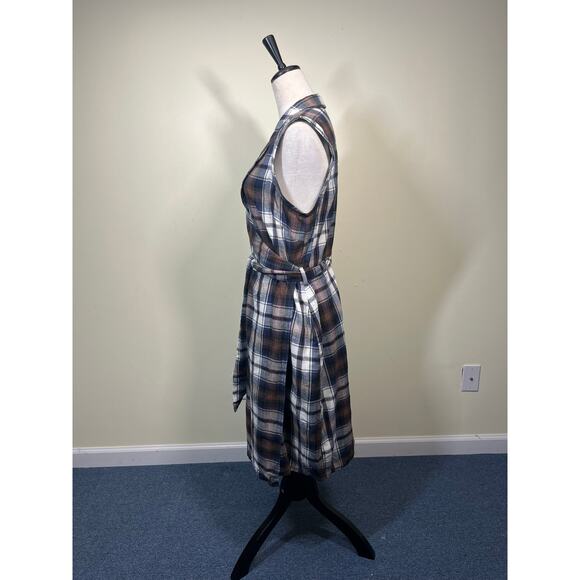 Anthropologie Tylho Plaid Collared Wrap Dress Size L Excellent Condition - Picture 13 of 15
